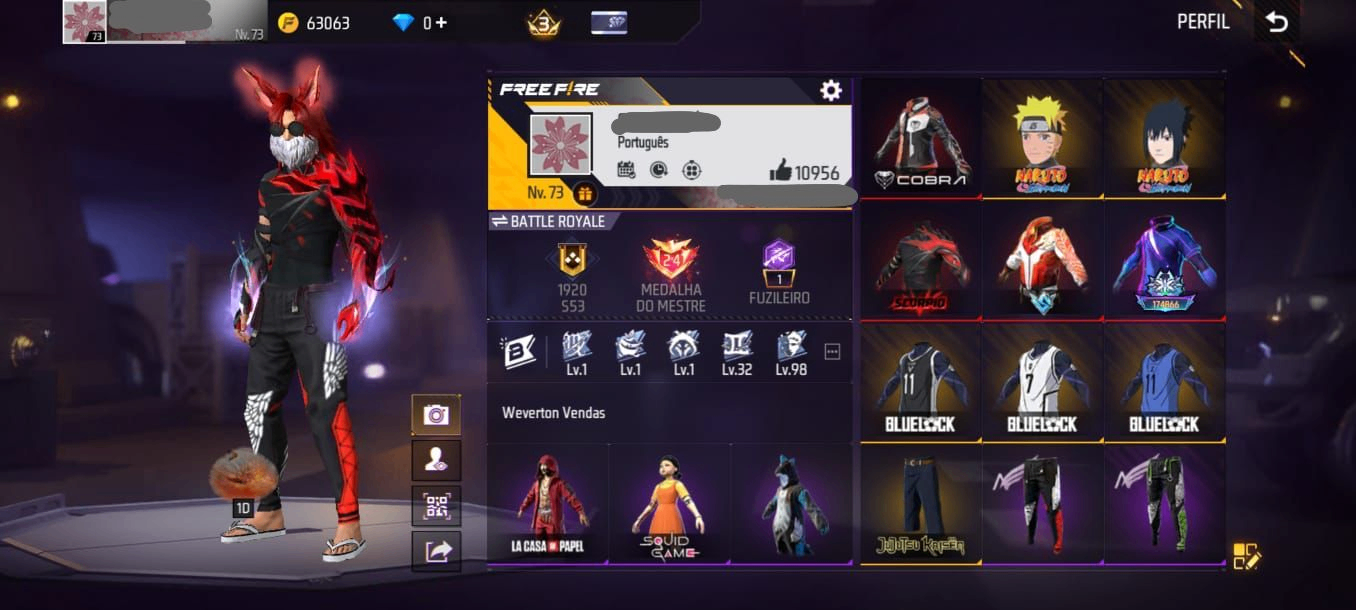 Conta Free Fire - 2 Anjos GEMADA